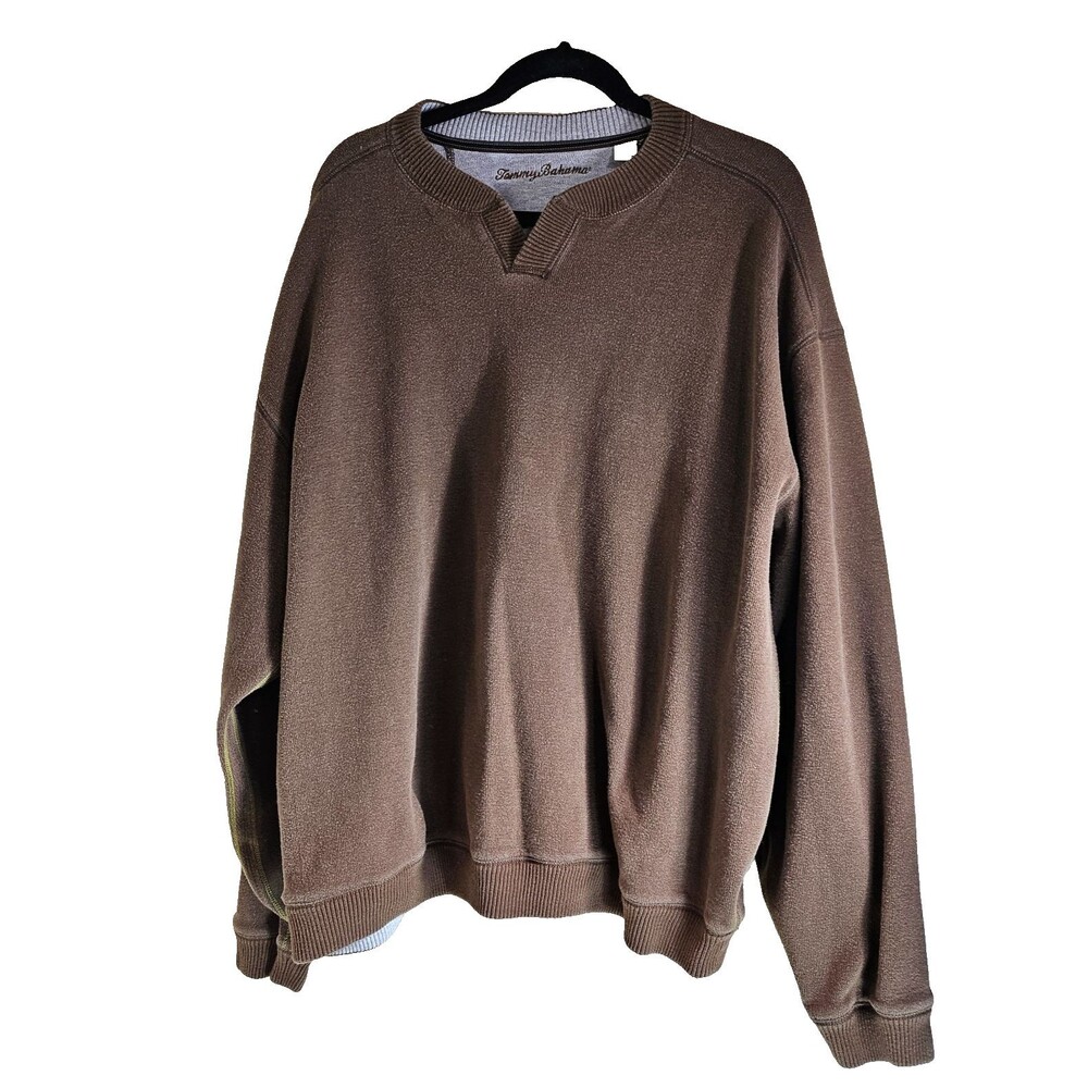 Tommy Bahama Mens Brown Long Sleeve Knit Pullover Sweatshirt Size XXL